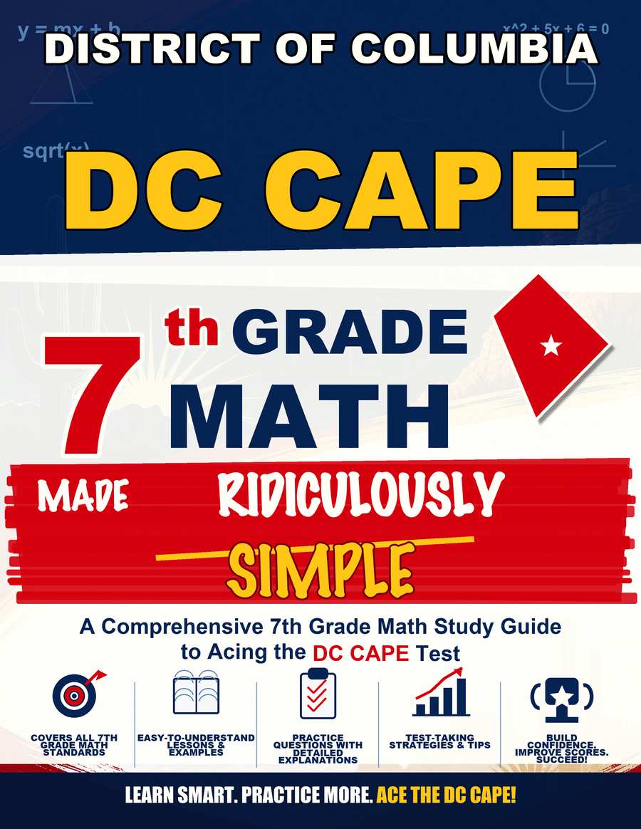 District of Columbia DC CAPE Grade 7 Math Made Ridiculously Simple cover