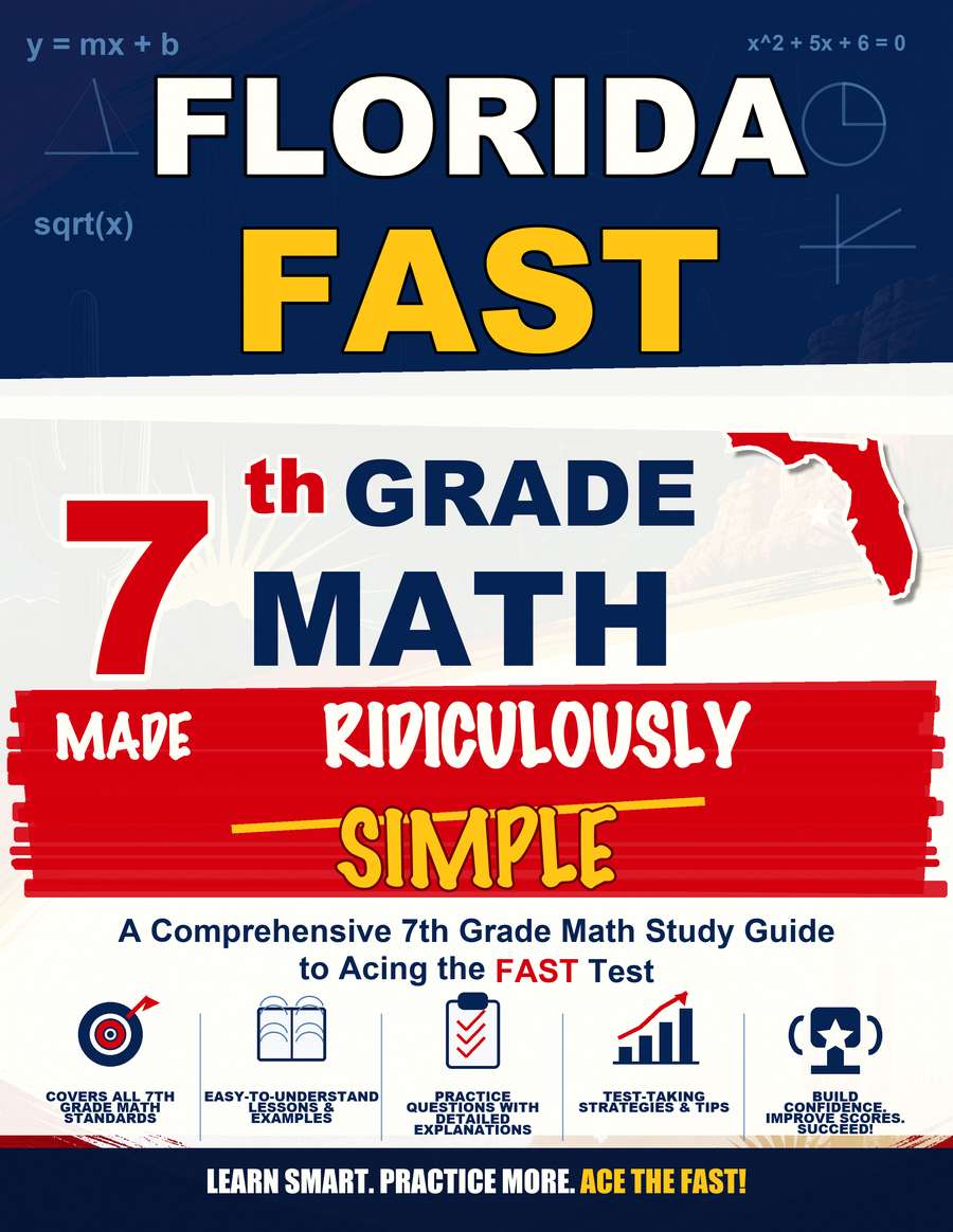 Florida FAST Grade 7 Math Made Ridiculously Simple cover