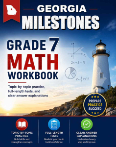 Georgia Milestones 7th Grade Math Workbook cover