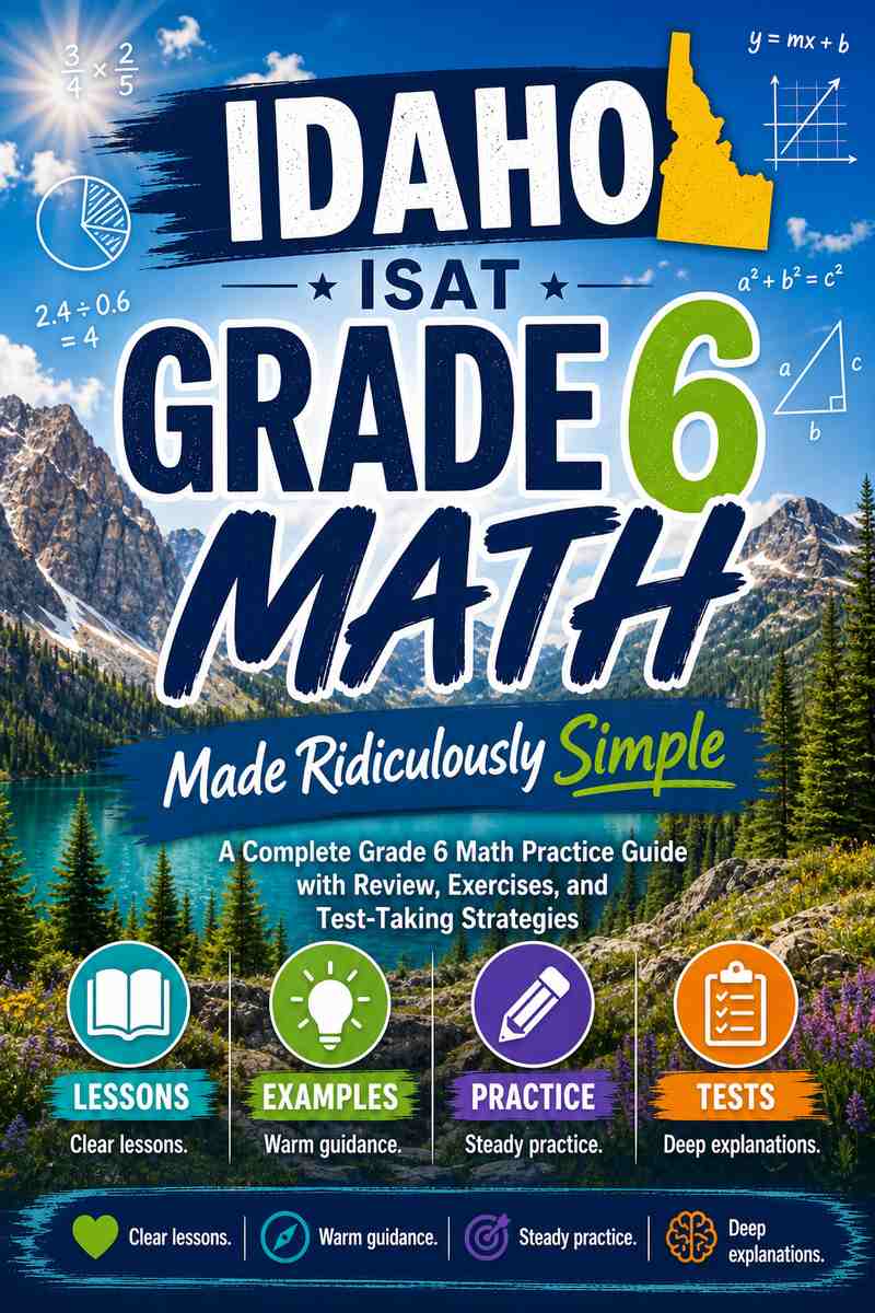 Idaho ISAT Grade 6 Math Made Ridiculously Simple cover