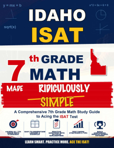 Idaho ISAT Grade 7 Math Made Ridiculously Simple cover