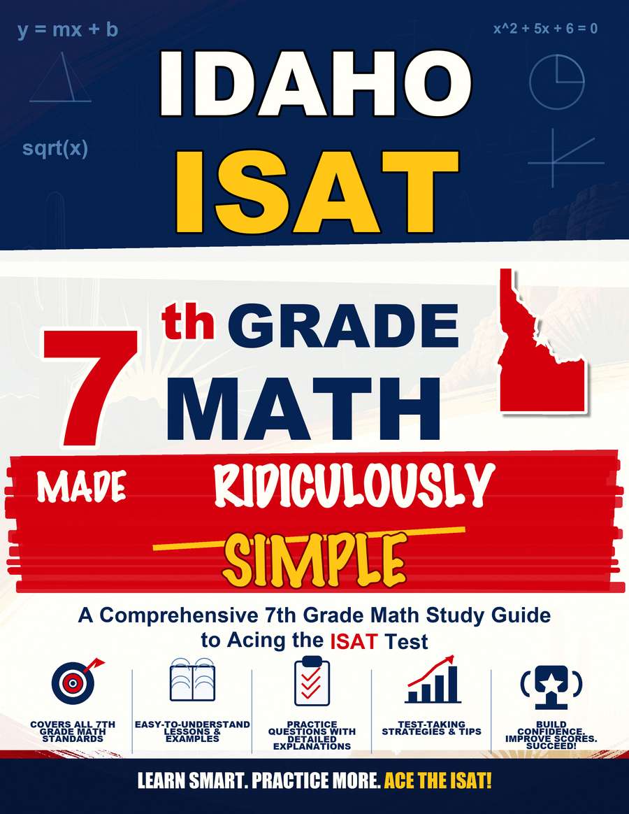 Idaho ISAT Grade 7 Math Made Ridiculously Simple cover
