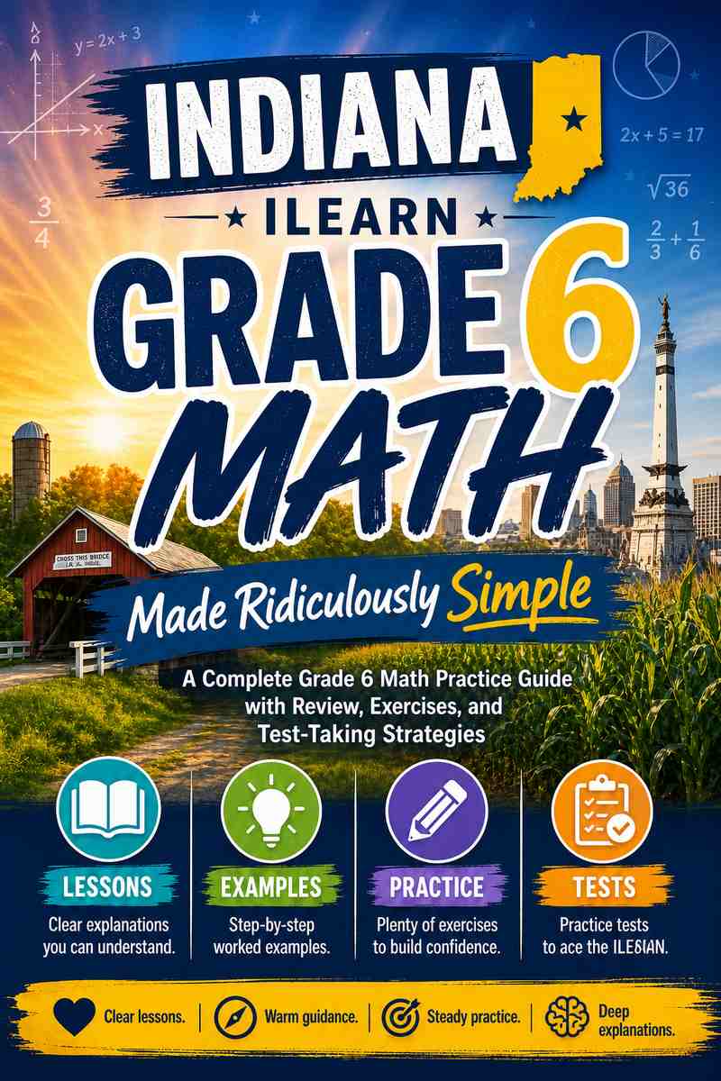 Indiana ILEARN Grade 6 Math Made Ridiculously Simple cover