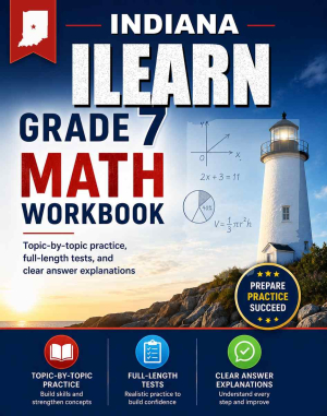 Indiana ILEARN 7th Grade Math Workbook