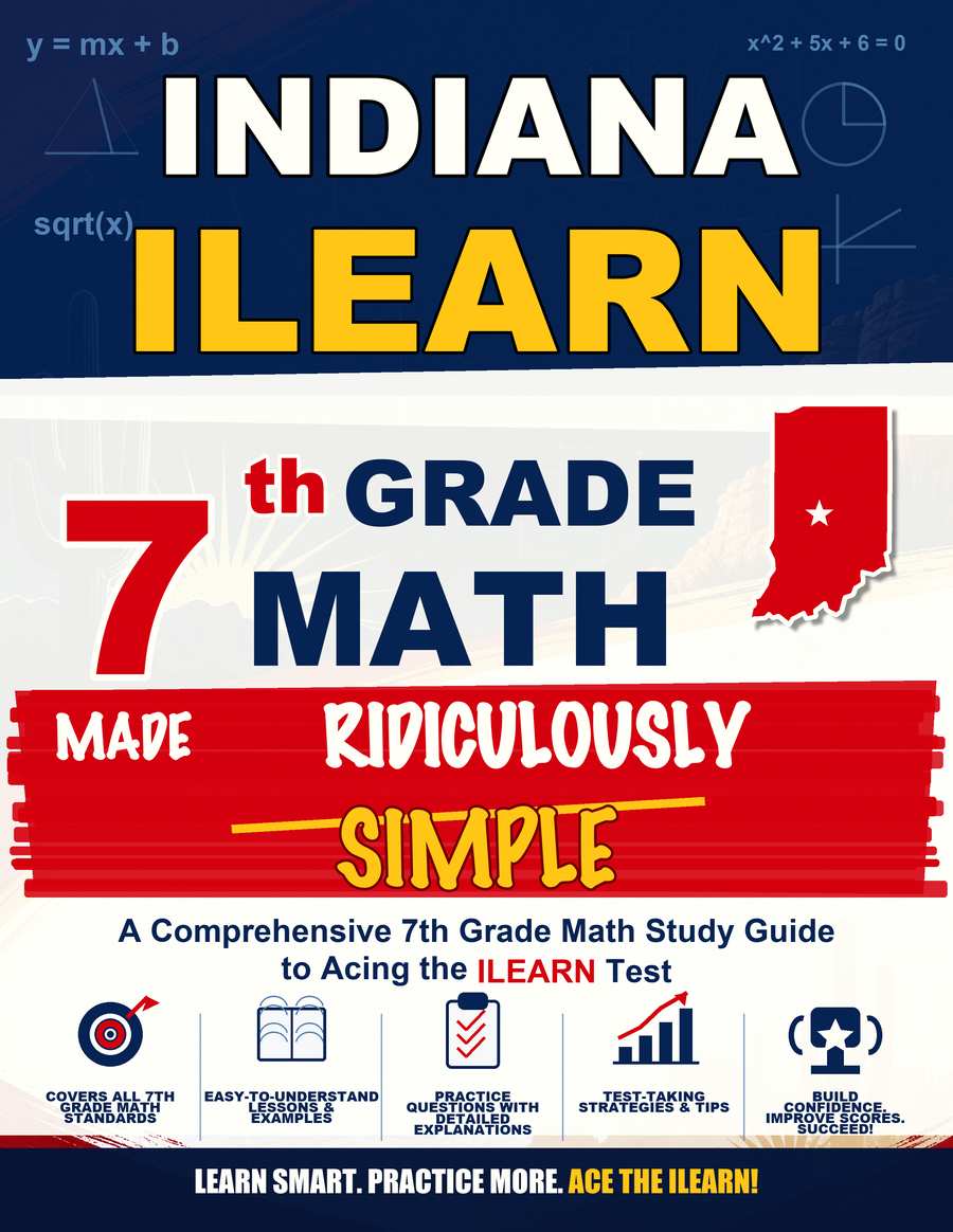 Indiana ILEARN Grade 7 Math Made Ridiculously Simple cover
