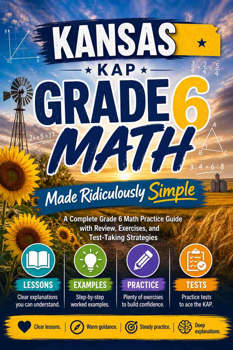 Kansas KAP Grade 6 Math Made Ridiculously Simple cover