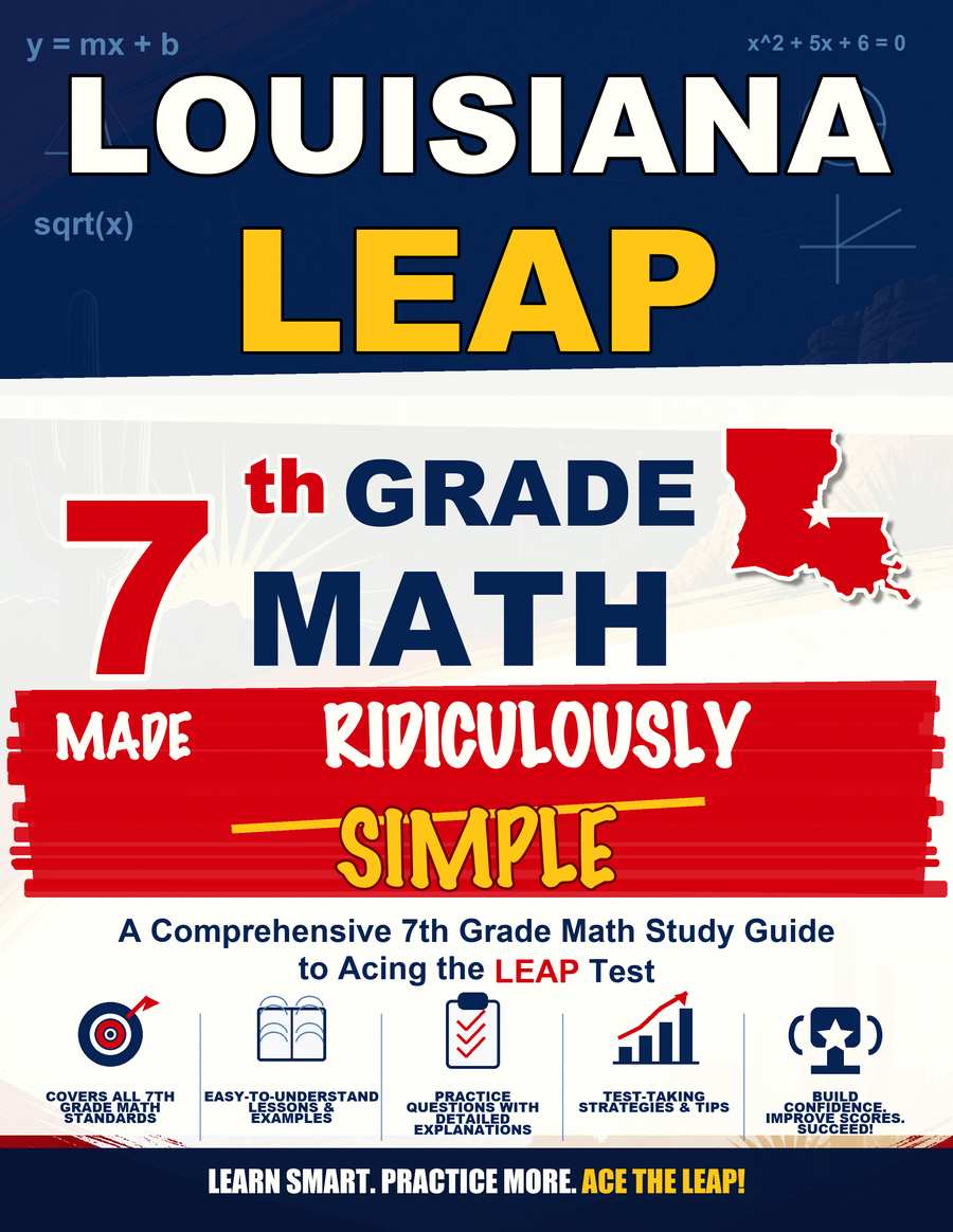 Louisiana LEAP Grade 7 Math Made Ridiculously Simple cover