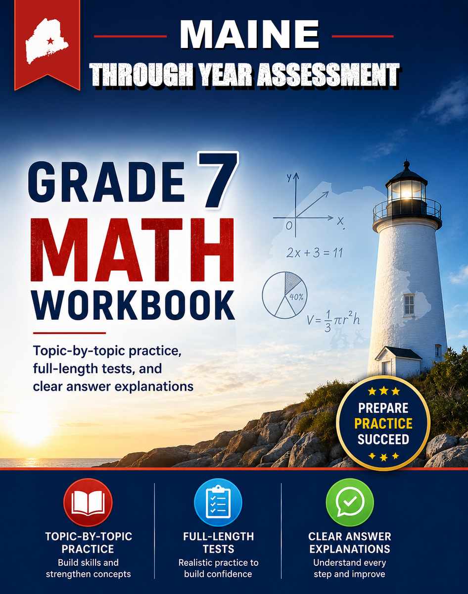 Maine Through Year Assessment 7th Grade Math Workbook