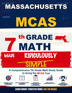 Massachusetts MCAS Grade 7 Math Made Ridiculously Simple cover
