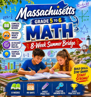 Massachusetts Summer Math Bridge Grade 5 to Grade 6