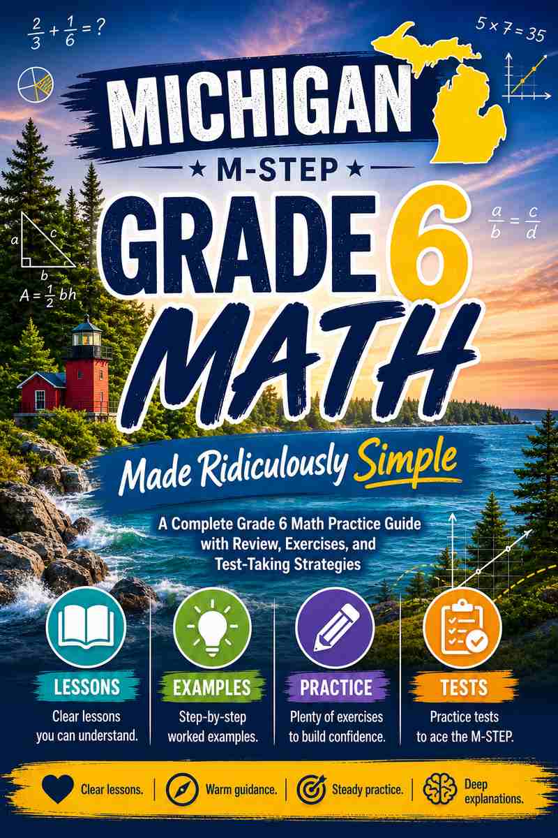 Michigan M-STEP Grade 6 Math Made Ridiculously Simple cover