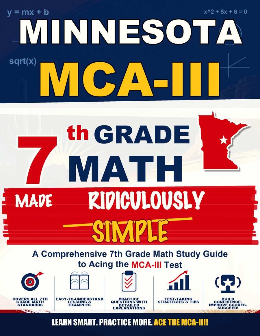 Minnesota MCA-III Grade 7 Math Made Ridiculously Simple cover