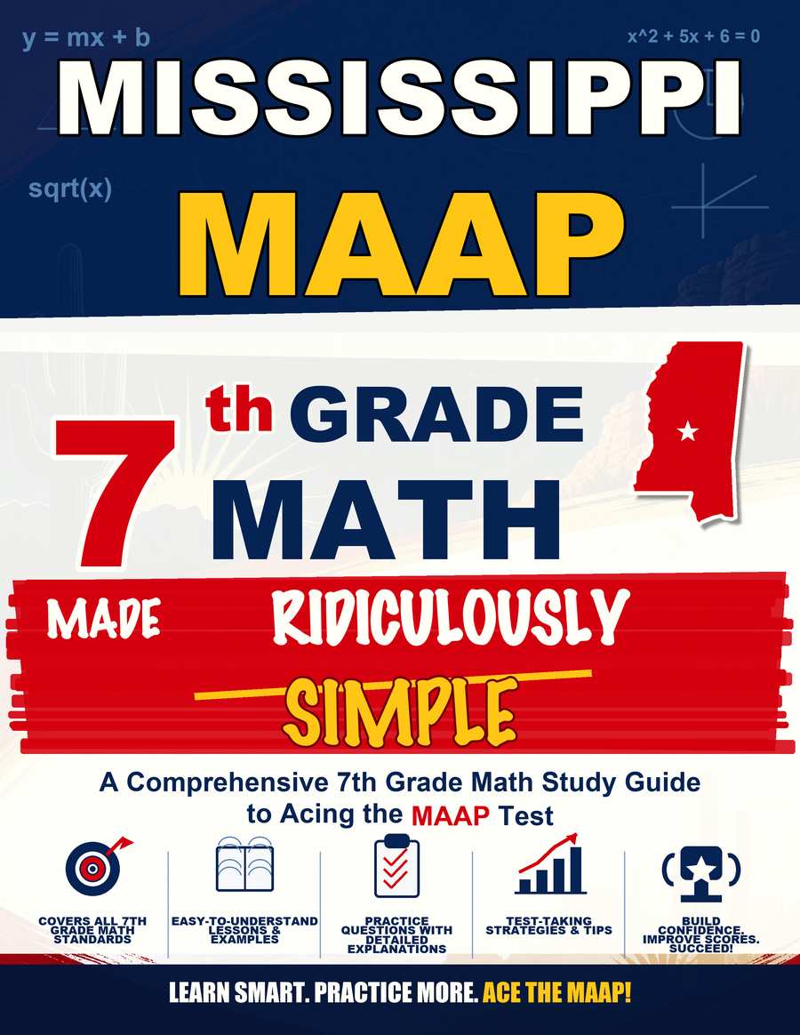 Mississippi MAAP Grade 7 Math Made Ridiculously Simple cover