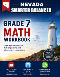 Nevada Smarter Balanced 7th Grade Math Workbook cover