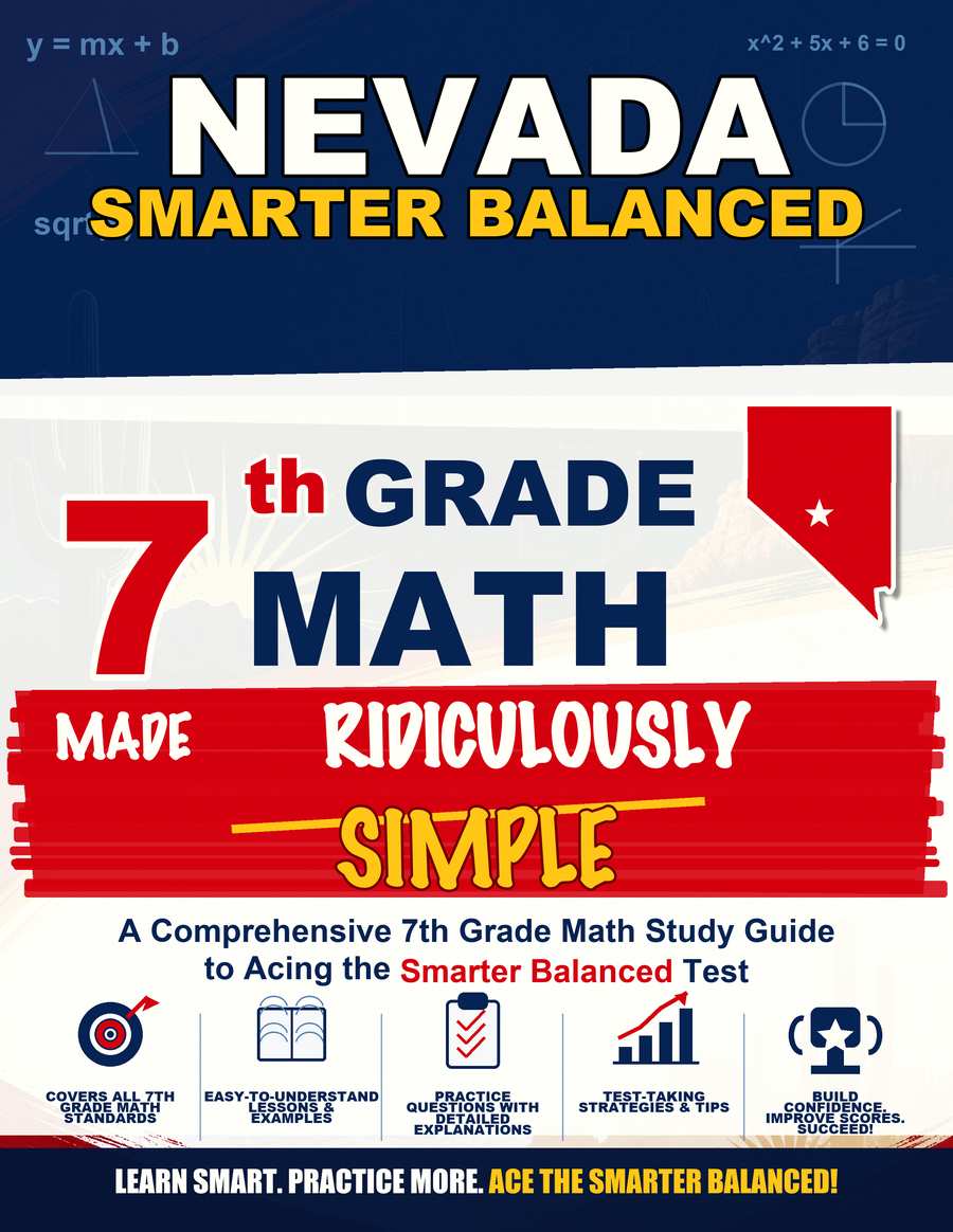 Nevada Smarter Balanced Grade 7 Math Made Ridiculously Simple cover