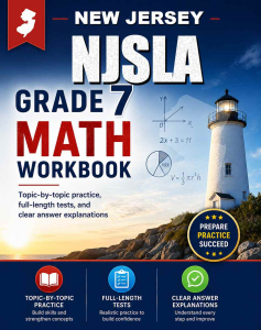New Jersey NJSLA 7th Grade Math Workbook cover