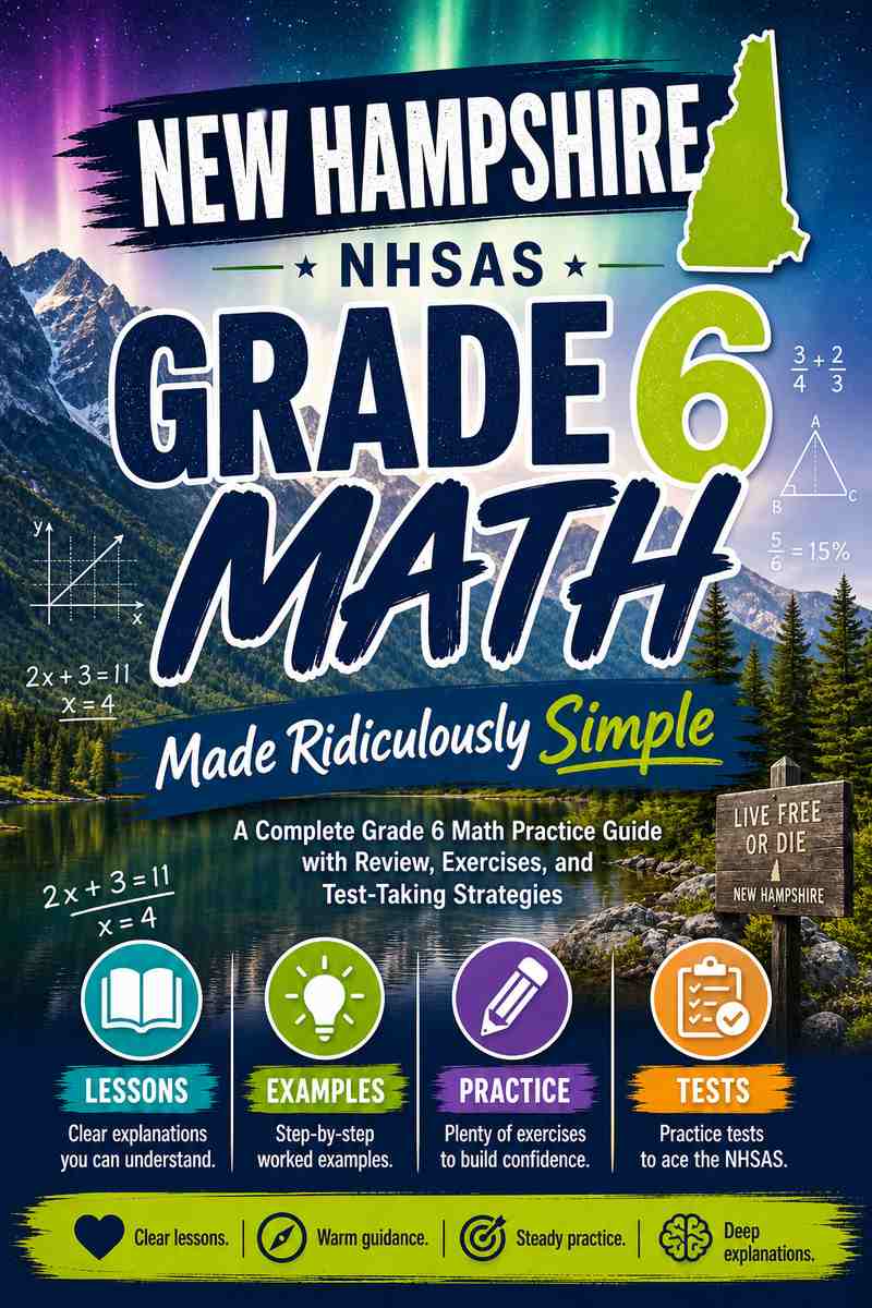 New Hampshire NH SAS Grade 6 Math Made Ridiculously Simple cover