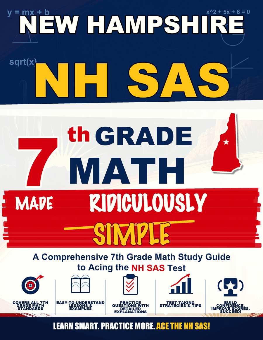 New Hampshire NH SAS Grade 7 Math Made Ridiculously Simple cover
