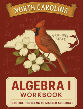 North Carolina Algebra I Workbook + 2 Full Length Practice Tests