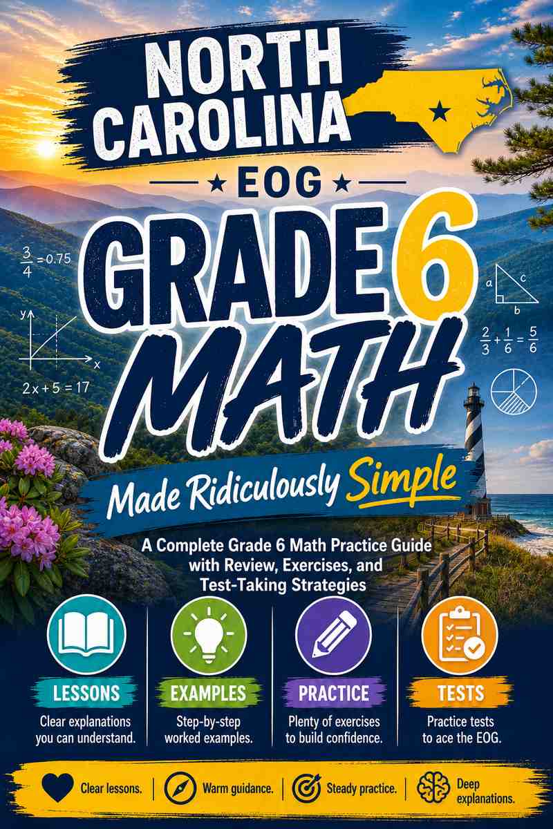 North Carolina EOG Grade 6 Math Made Ridiculously Simple cover