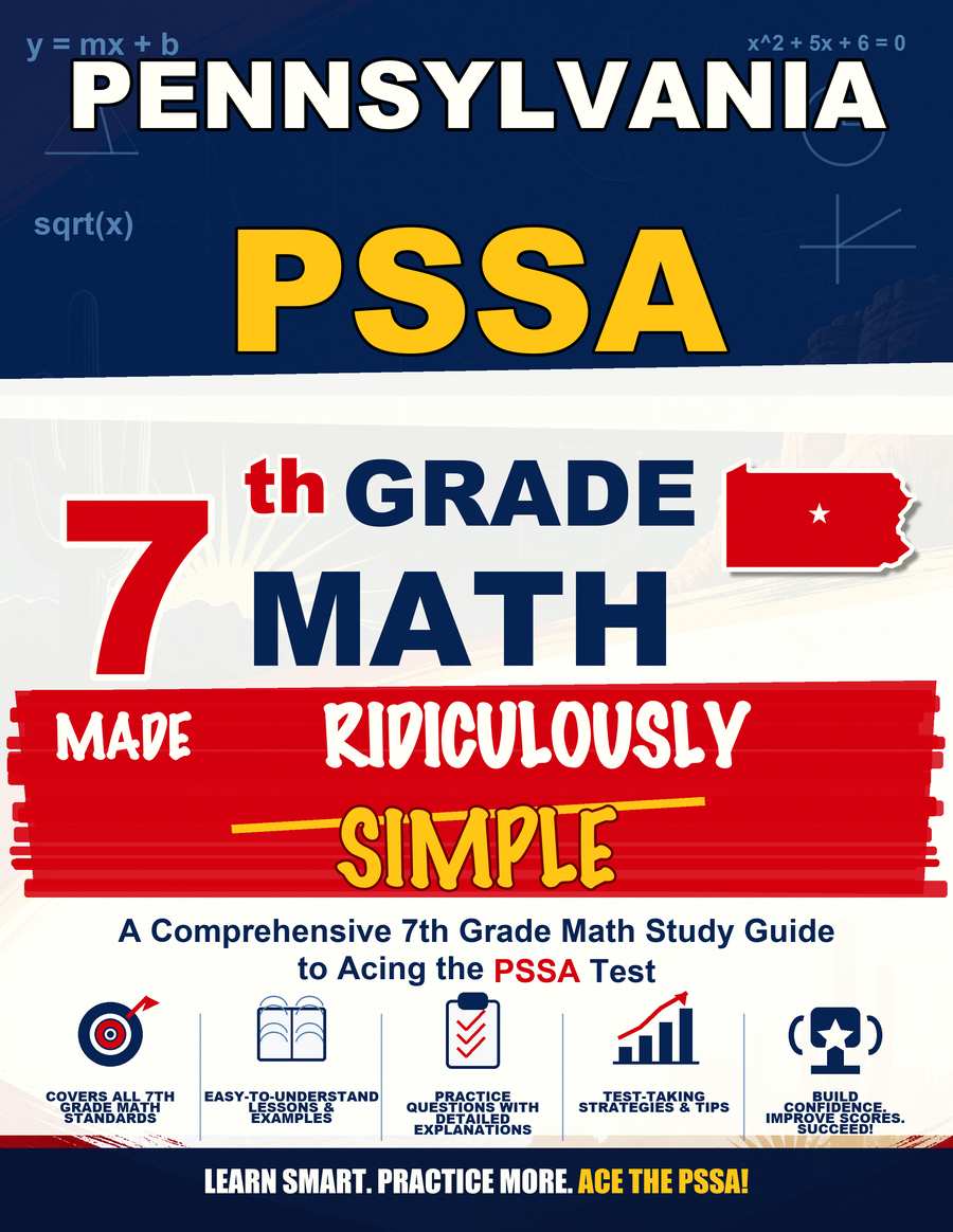 Pennsylvania PSSA Grade 7 Math Made Ridiculously Simple cover
