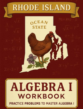 Rhode Island Algebra I Workbook + 2 Full Length Practice Tests