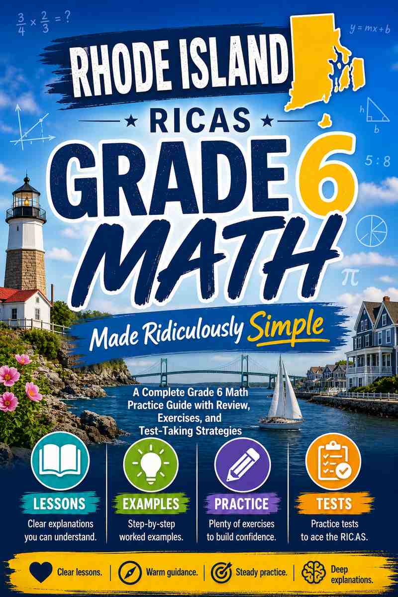 Rhode Island RICAS Grade 6 Math Made Ridiculously Simple cover