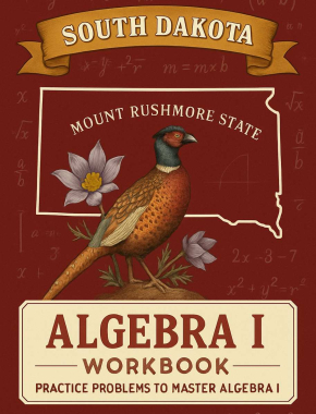 South Dakota Algebra I Workbook + 2 Full Length Practice Tests