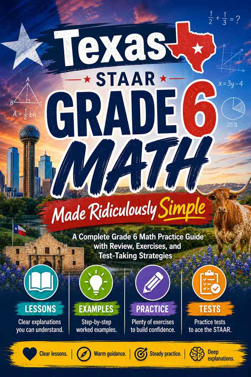 Texas STAAR Grade 6 Math Made Ridiculously Simple cover