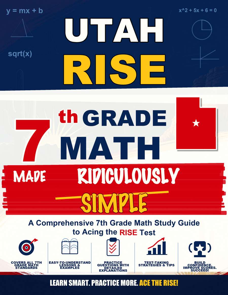 Utah RISE Grade 7 Math Made Ridiculously Simple cover