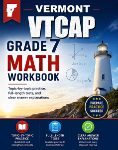 Vermont VTCAP 7th Grade Math Workbook cover