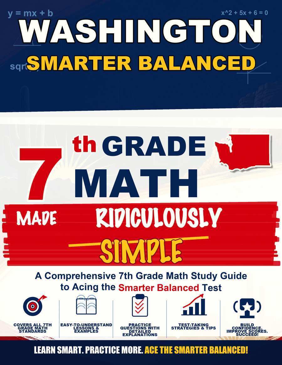 Washington Smarter Balanced Grade 7 Math Made Ridiculously Simple cover