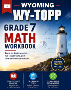 Wyoming WY-TOPP 7th Grade Math Workbook cover