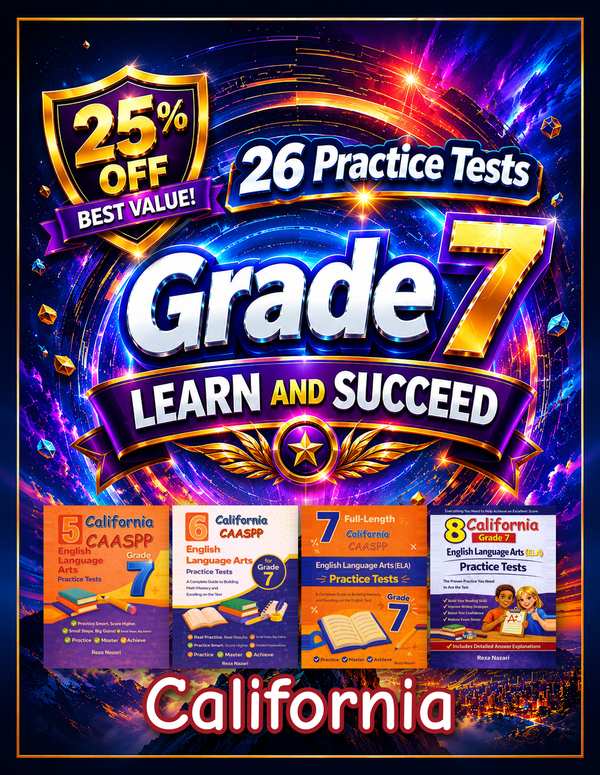 California Grade 7 ELA Preparation Bundle cover