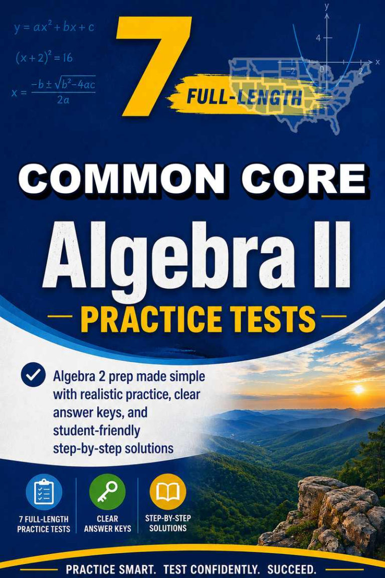 7 Full Length Common Core Algebra II Practice Tests cover