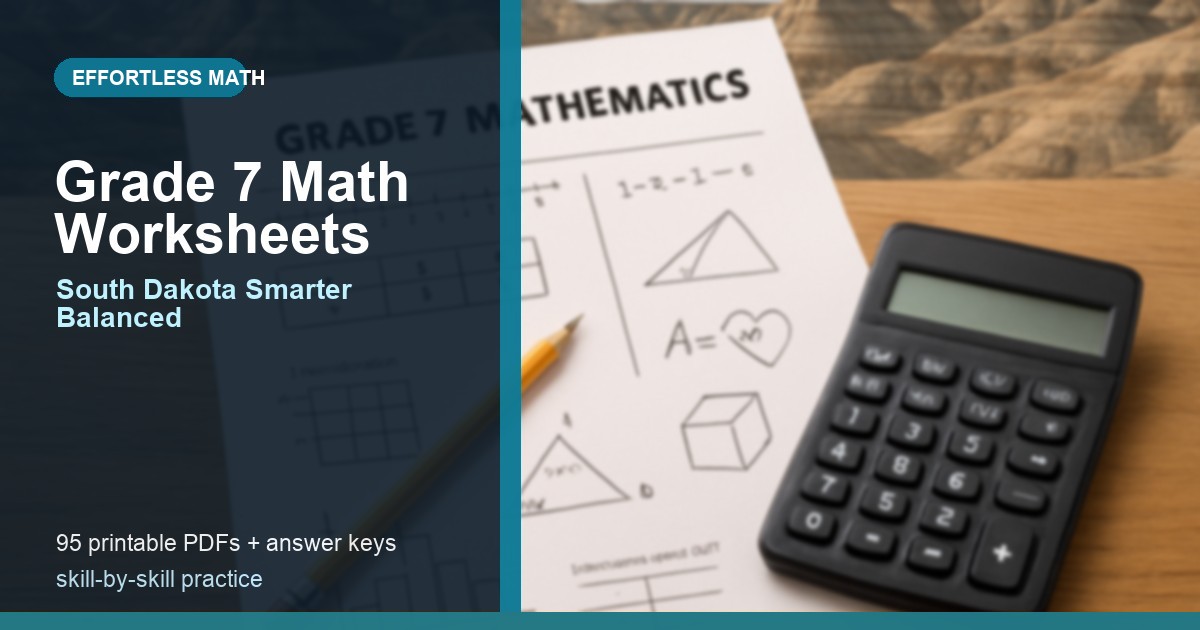 South Dakota Smarter Balanced Grade 7 Math Worksheets: 95 Free ...