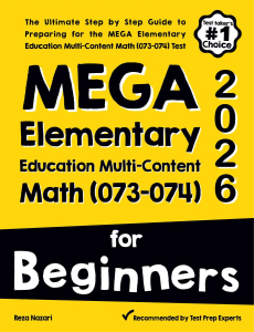 MEGA Elementary Education Multi-Content Math (073-074) For Beginners cover