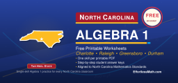 North Carolina Algebra 1 Free Worksheets: Printable NC Algebra 1 Practice, Answers Included