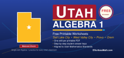 Utah Algebra 1 Free Worksheets: Printable Algebra 1 Practice, Answers Included