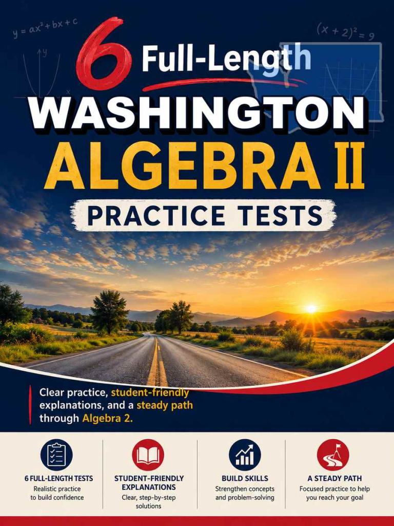 6 Full Length Washington Algebra II Practice Tests cover
