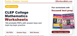 CLEP College Mathematics Worksheets: FREE & Printable