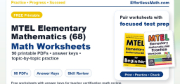 MTEL Elementary Mathematics (68) Worksheets: FREE & Printable