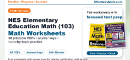 NES Elementary Education Math (103) Worksheets: FREE & Printable
