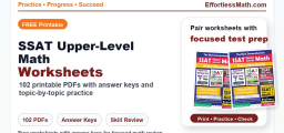 SSAT Upper-Level Math Worksheets: FREE & Printable