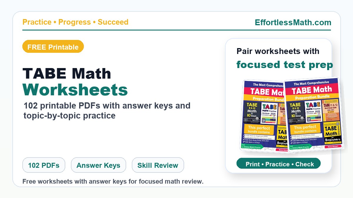 Tabe Math Key The Best TABE Math Worksheets: FREE & Printable | Effortless Math