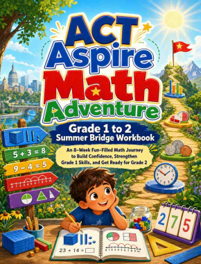 ACT Aspire Summer Bridge Grade 1 to 2 Math: 8 Weeks of Daily Practice