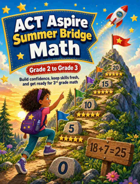 ACT Aspire Summer Bridge Grade 2 to 3 Math: 8 Weeks of Daily Practice Cover