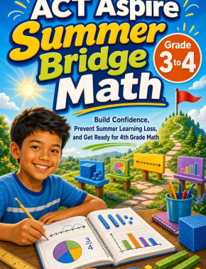 ACT Aspire Summer Bridge Grade 3 to 4 Math: 8 Weeks of Daily Practice