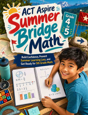 ACT Aspire Summer Bridge Grade 4 to 5 Math: 8 Weeks of Daily Practice