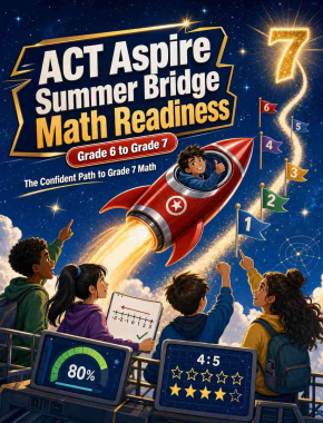 ACT Aspire Summer Bridge Grade 6 to 7 Math: 8 Weeks of Daily Practice Cover